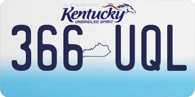 KY license plate 366UQL