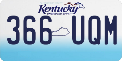 KY license plate 366UQM