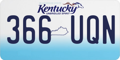 KY license plate 366UQN