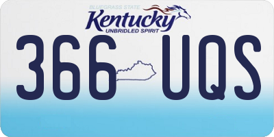 KY license plate 366UQS