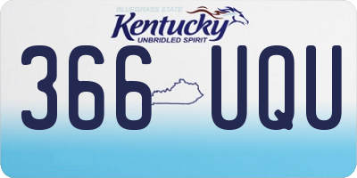 KY license plate 366UQU