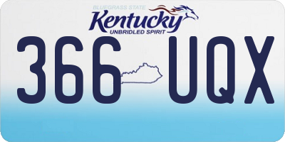 KY license plate 366UQX