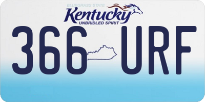 KY license plate 366URF