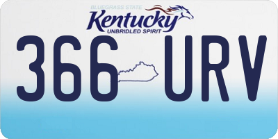 KY license plate 366URV