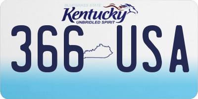 KY license plate 366USA