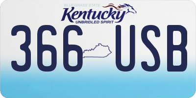 KY license plate 366USB