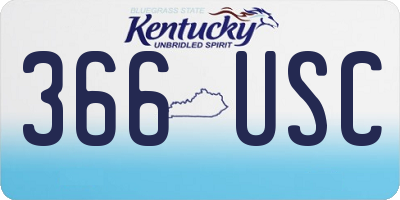 KY license plate 366USC