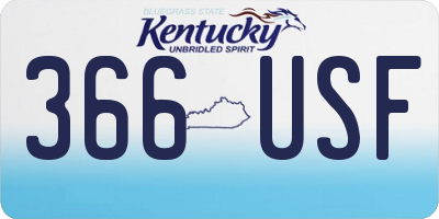 KY license plate 366USF