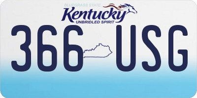 KY license plate 366USG