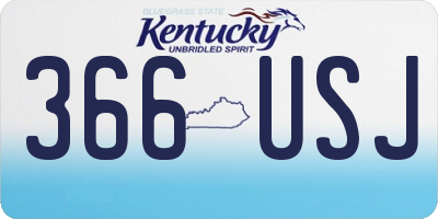KY license plate 366USJ