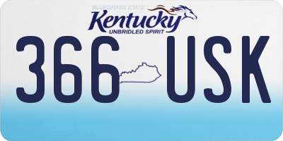 KY license plate 366USK