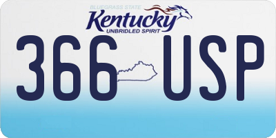 KY license plate 366USP