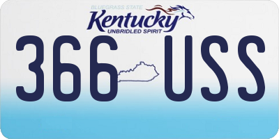 KY license plate 366USS
