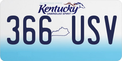KY license plate 366USV