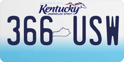 KY license plate 366USW