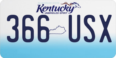 KY license plate 366USX