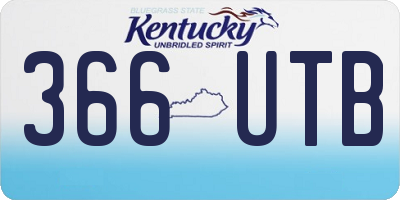 KY license plate 366UTB
