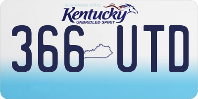 KY license plate 366UTD