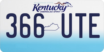 KY license plate 366UTE