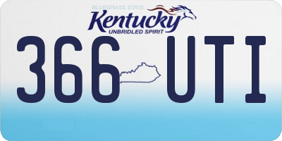KY license plate 366UTI