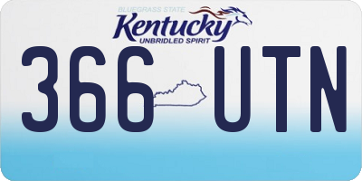 KY license plate 366UTN