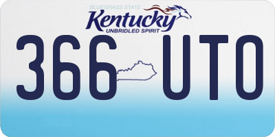 KY license plate 366UTO