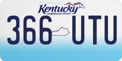 KY license plate 366UTU