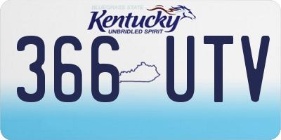 KY license plate 366UTV