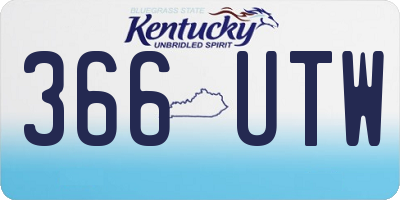 KY license plate 366UTW