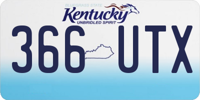 KY license plate 366UTX