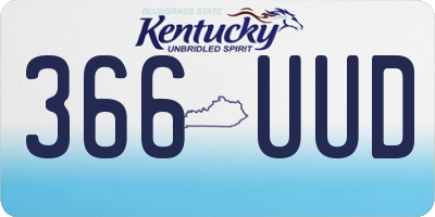 KY license plate 366UUD