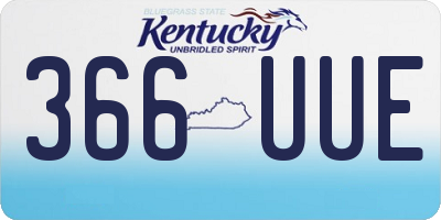 KY license plate 366UUE
