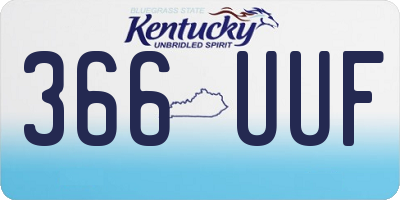 KY license plate 366UUF