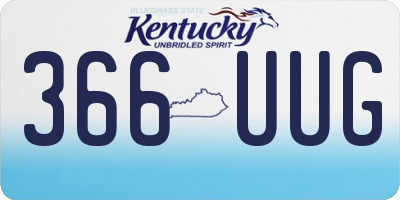 KY license plate 366UUG