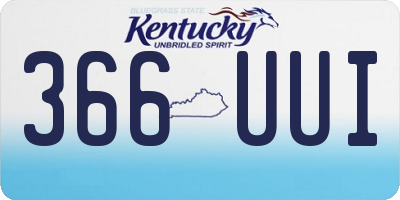 KY license plate 366UUI