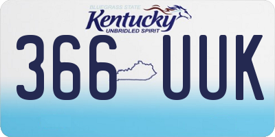 KY license plate 366UUK