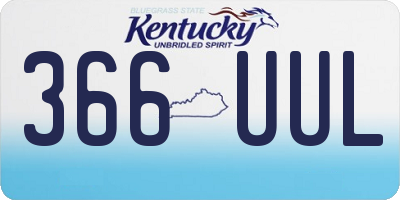 KY license plate 366UUL