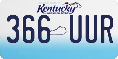 KY license plate 366UUR