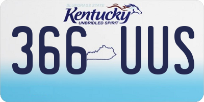 KY license plate 366UUS
