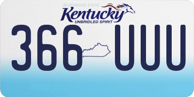 KY license plate 366UUU