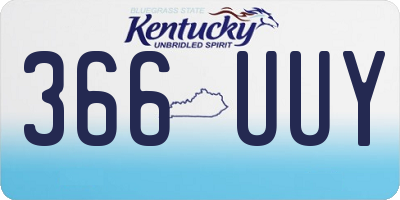 KY license plate 366UUY