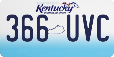 KY license plate 366UVC