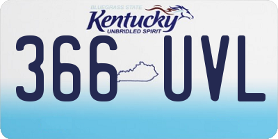 KY license plate 366UVL