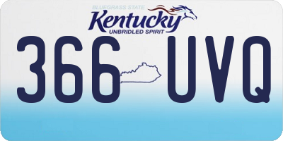KY license plate 366UVQ