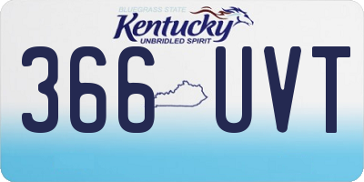 KY license plate 366UVT