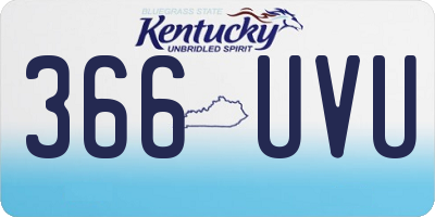 KY license plate 366UVU