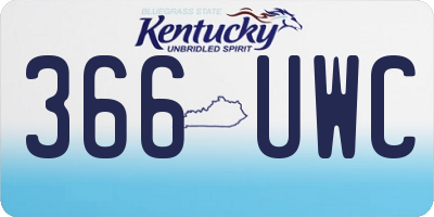 KY license plate 366UWC