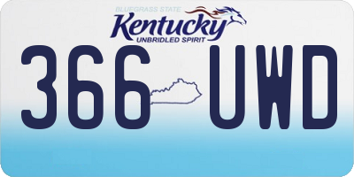 KY license plate 366UWD