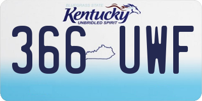 KY license plate 366UWF