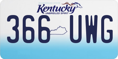 KY license plate 366UWG